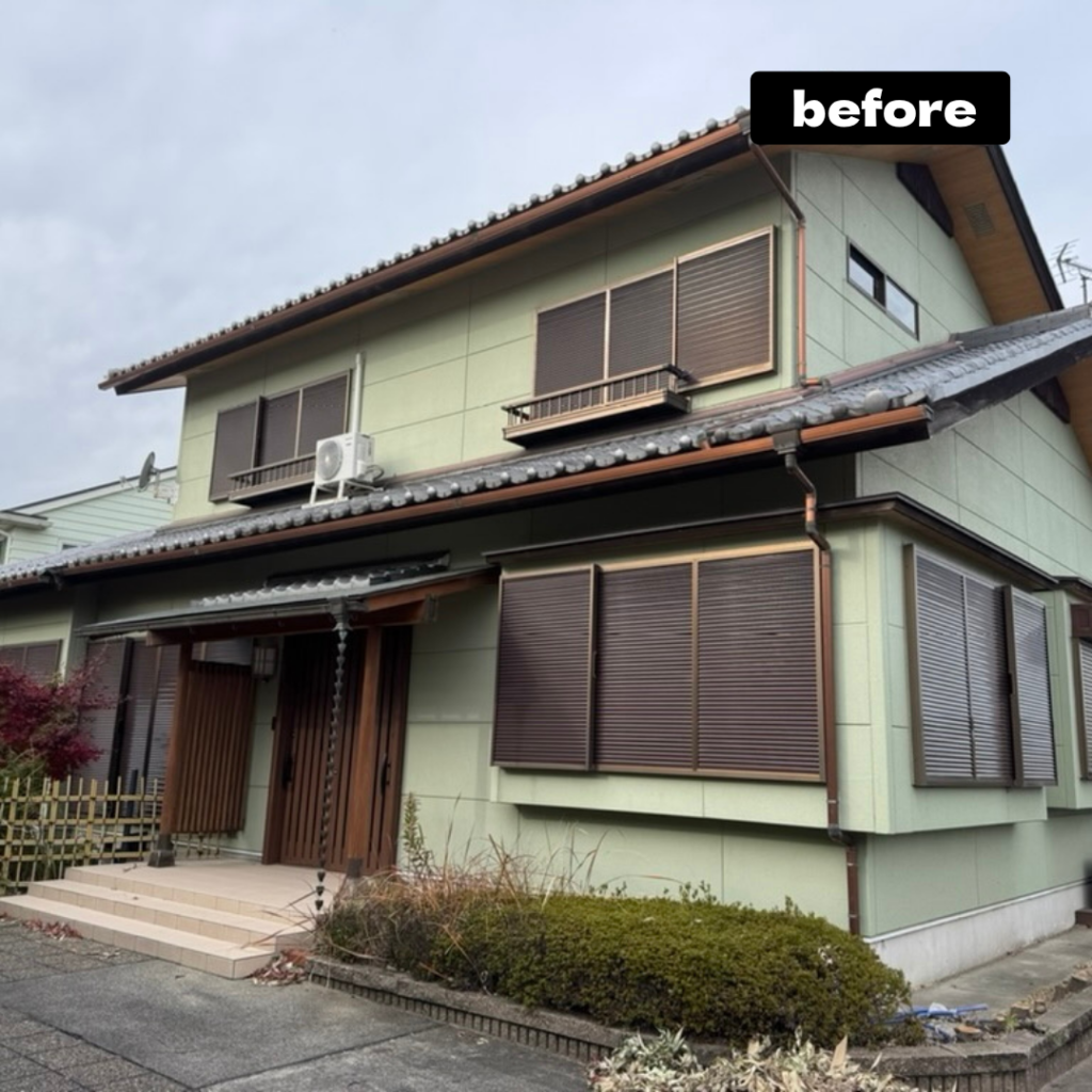 桑名市 外壁塗装 施工前(グリーン)